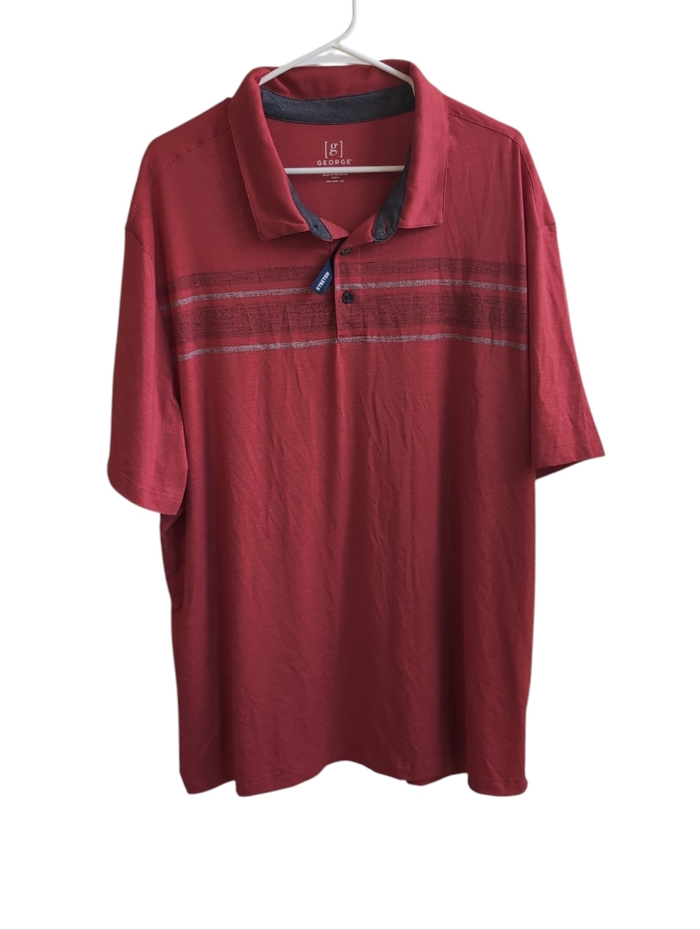 George Red Athletic Style Stretch Polo Men's Size 2x New with Tags